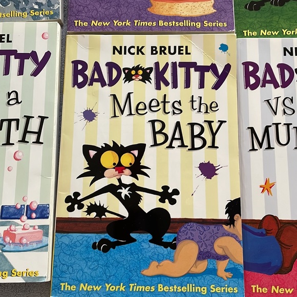 Bad kitty book lot-7 books and 1 journal. First page of journal has some writing - Picture 9 of 11